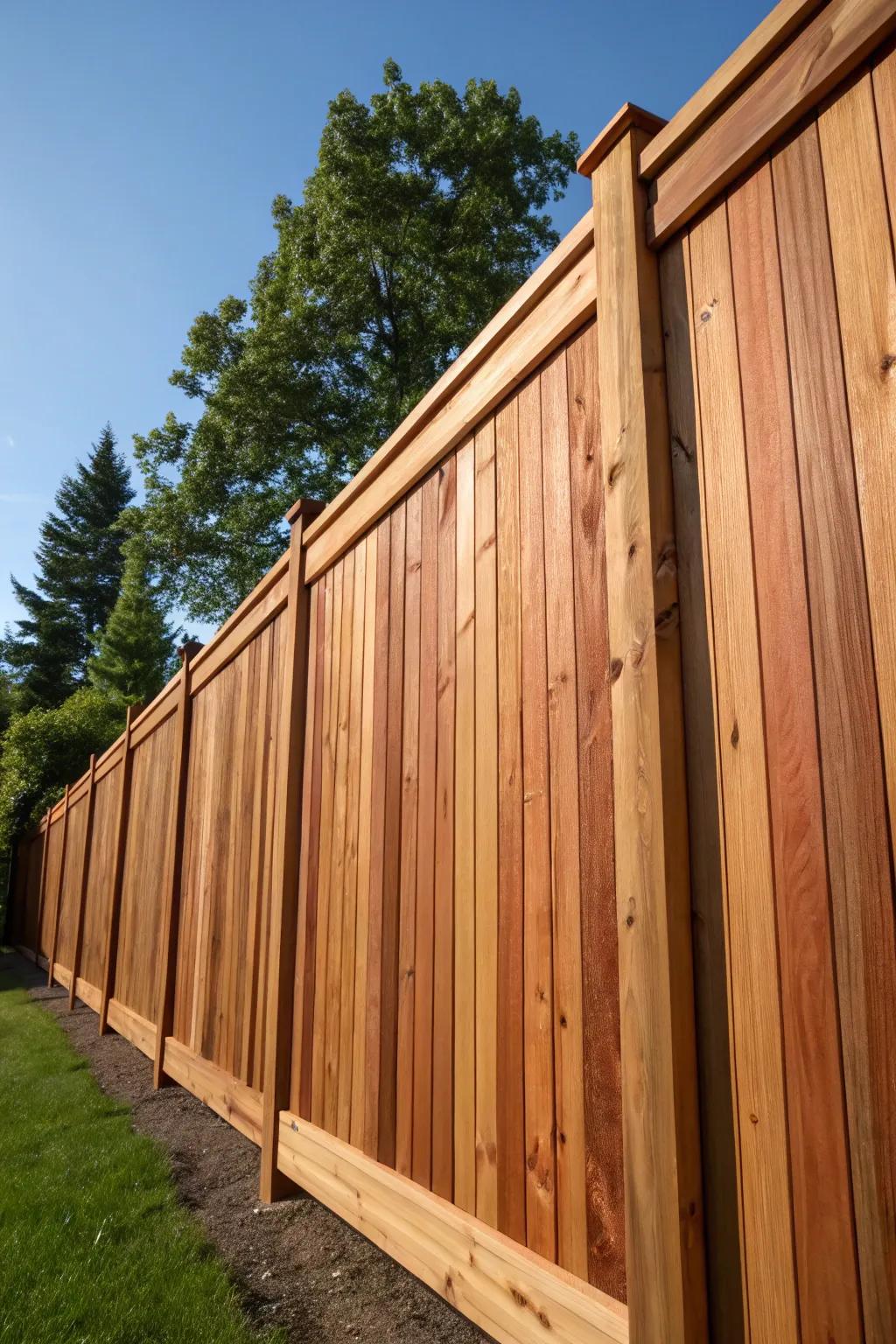 Elevate your privacy with the timeless elegance of cedar panels.