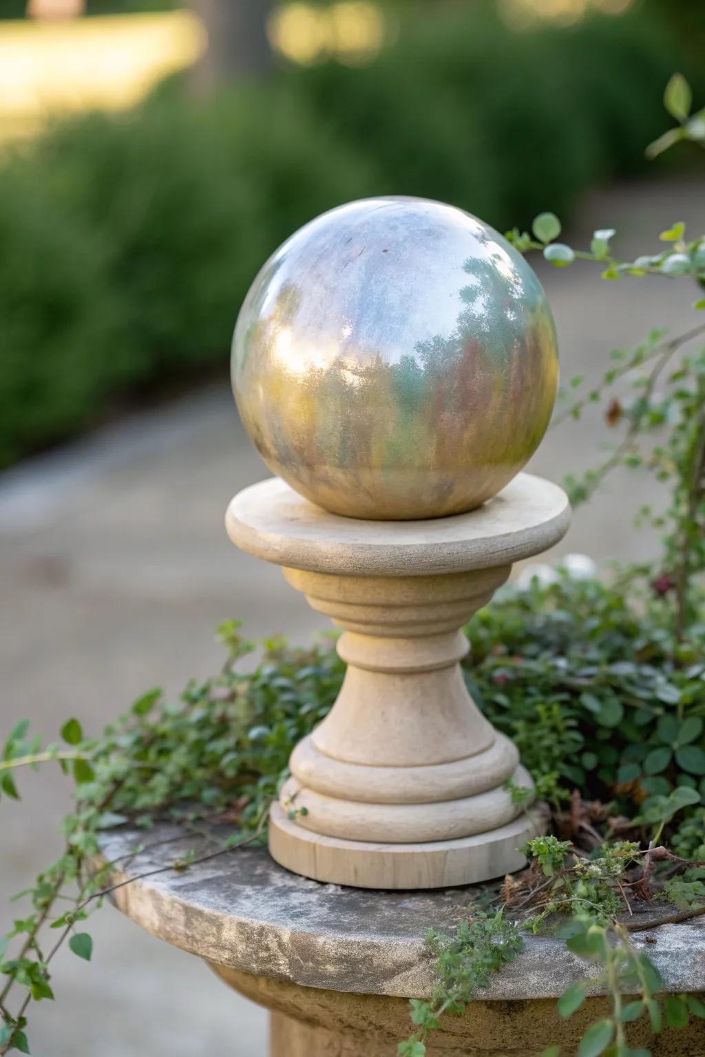 Turn old into gold with this stunning DIY gazing ball for your garden!
