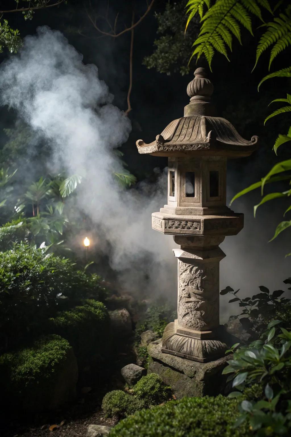 Step into the mystery of your own enchanted garden with the mesmerizing allure of dry ice fog.