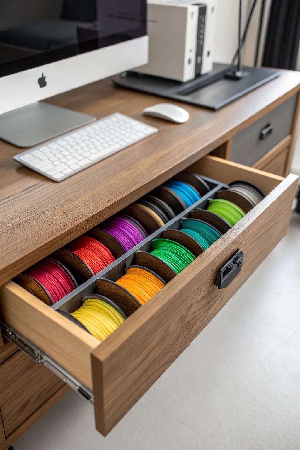 Elevate your workspace with these stylish under-desk filament drawers—where organization meets craftsmanship.