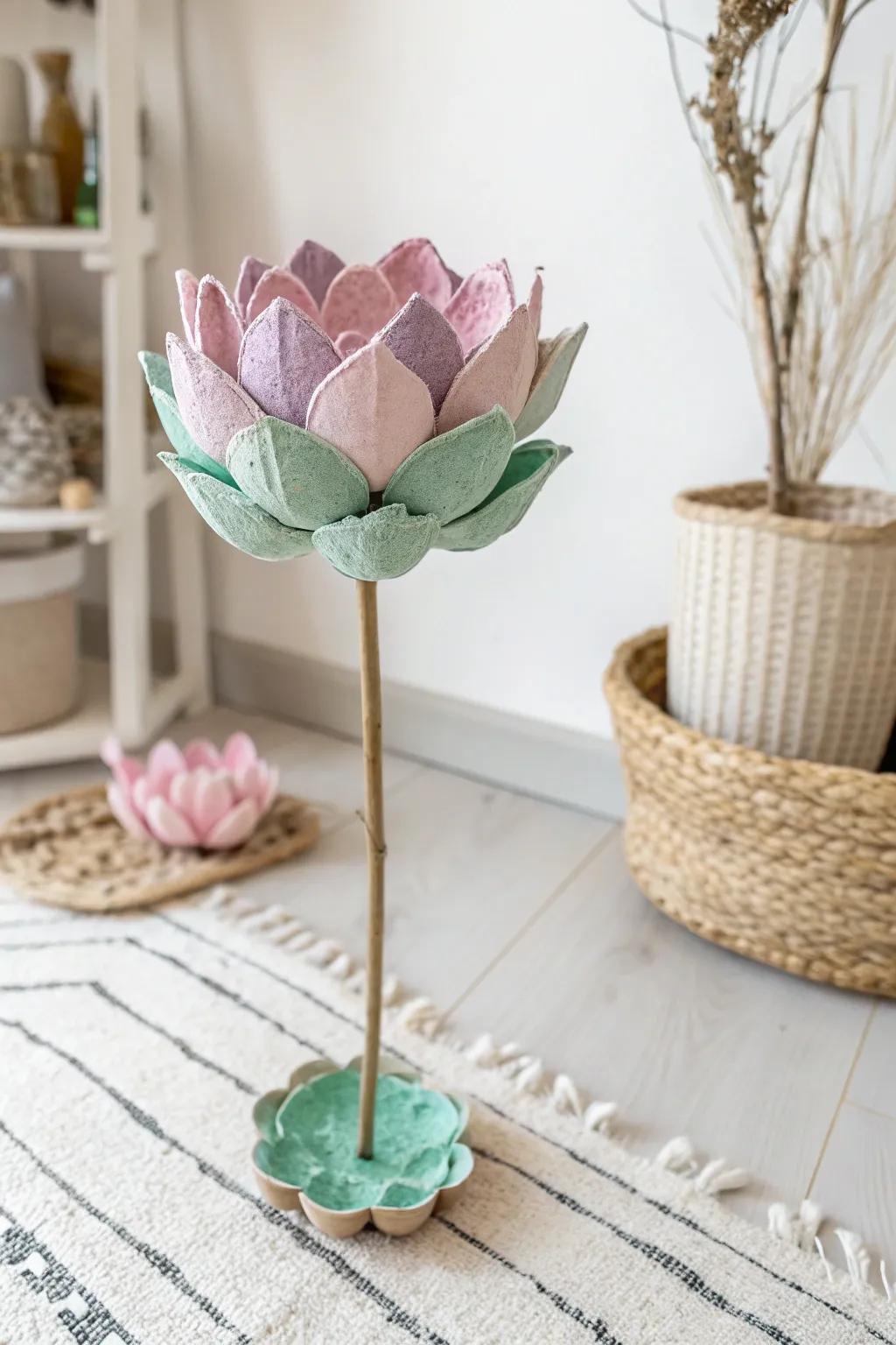 Transforming everyday materials into a touch of natural beauty. #EggCartonFlowers #CraftedElegance