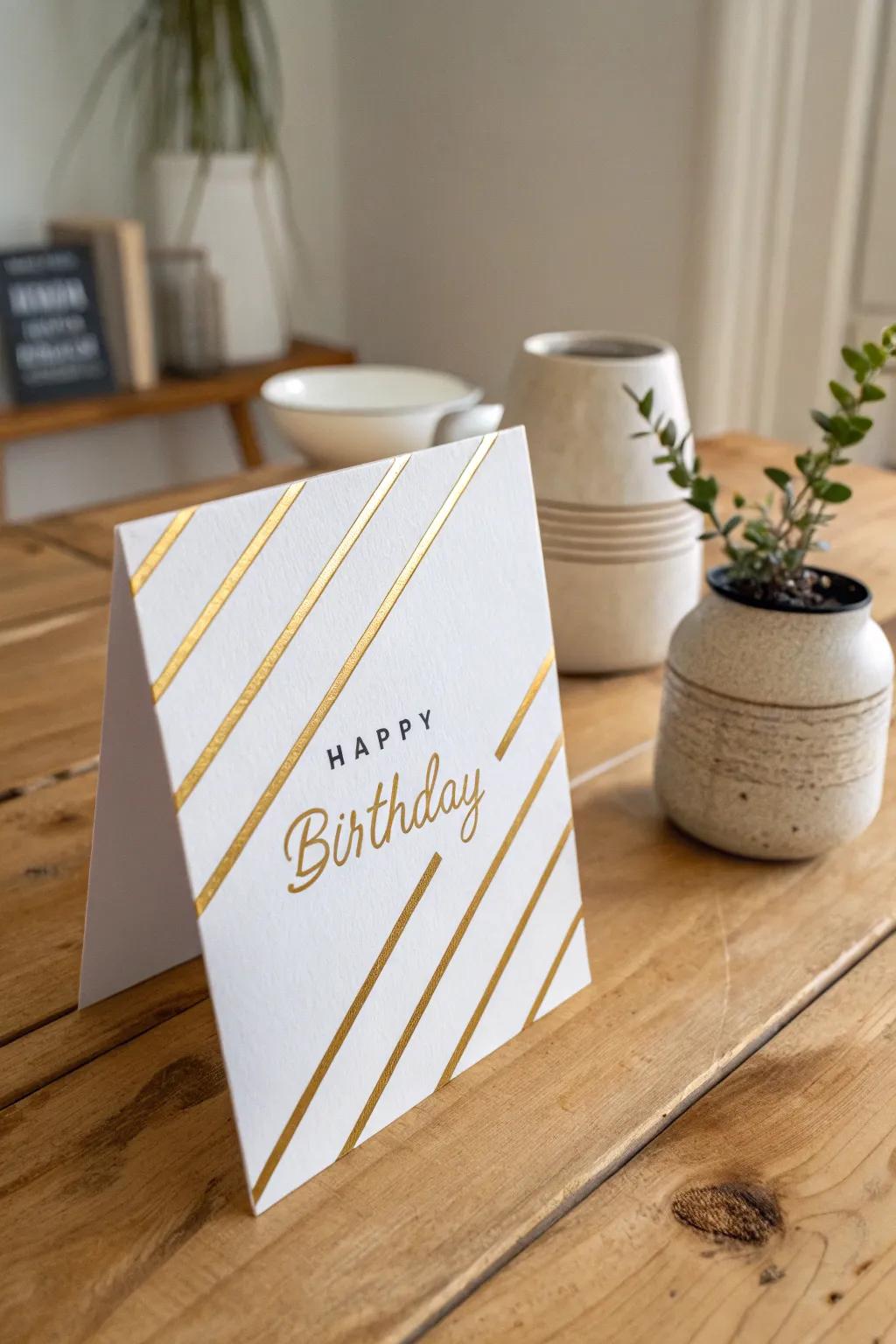 Celebrate with Golden Stripes: A minimalist touch of elegance for your special day.
