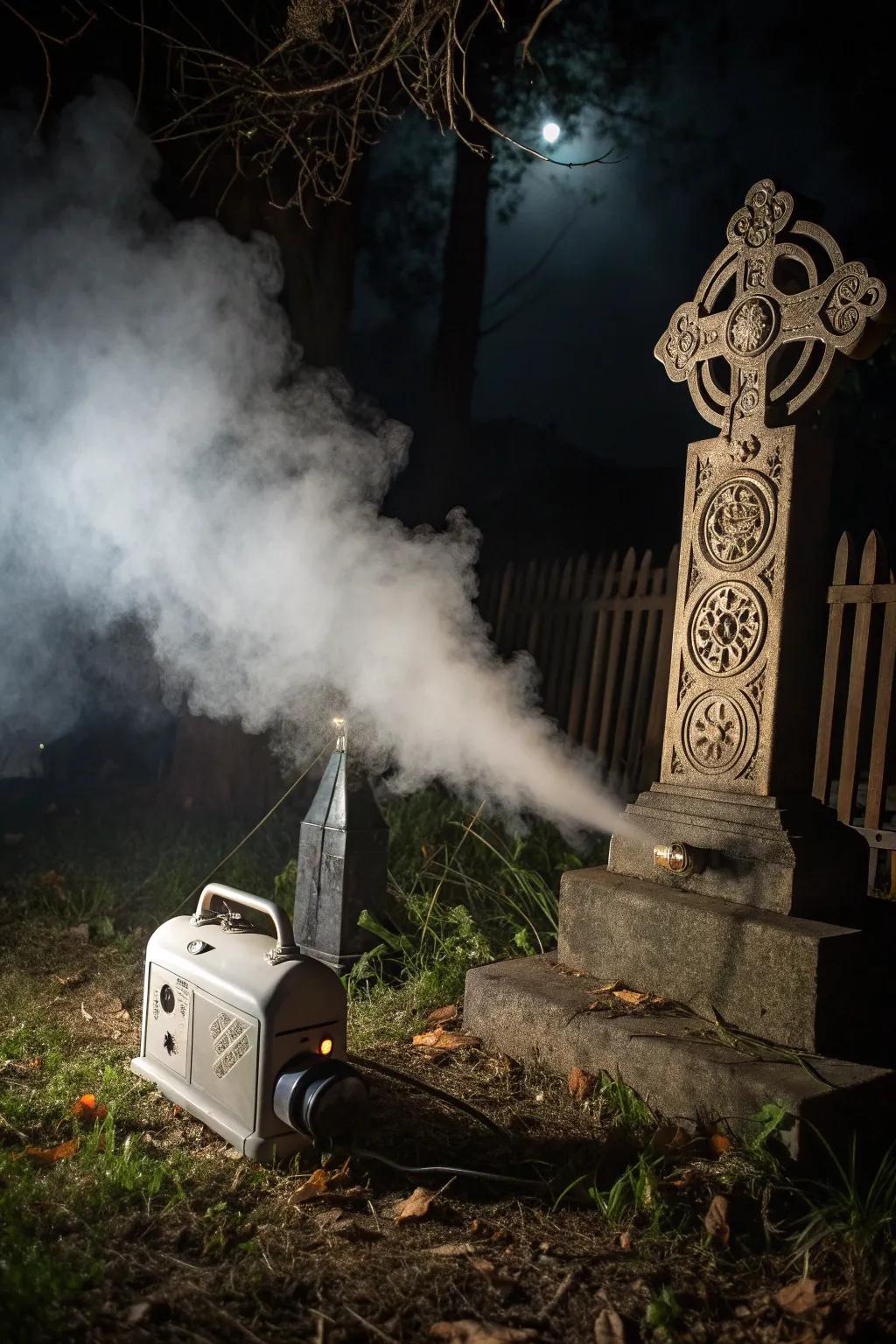 Transform your graveyard into a mystical realm with the enchanting touch of fog.