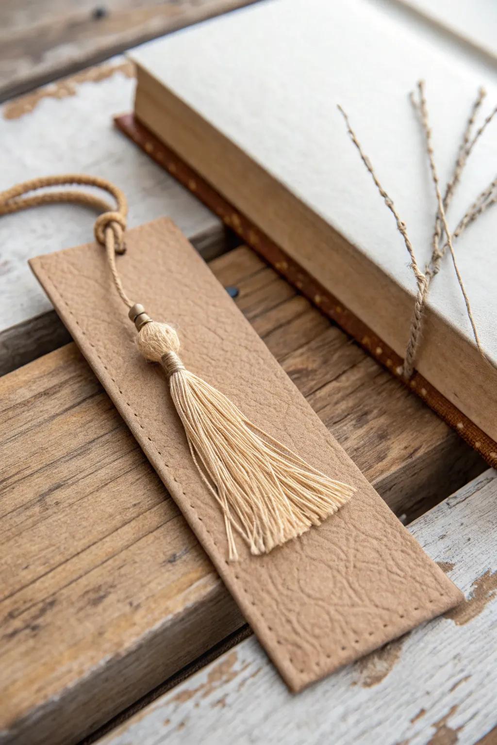 Capture the essence of simplicity with this handcrafted Camel Hair Bookmark, inspired by John's timeless story.
