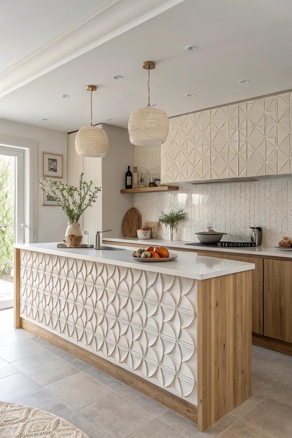 Transform your kitchen with the timeless elegance of 3D wall panels.