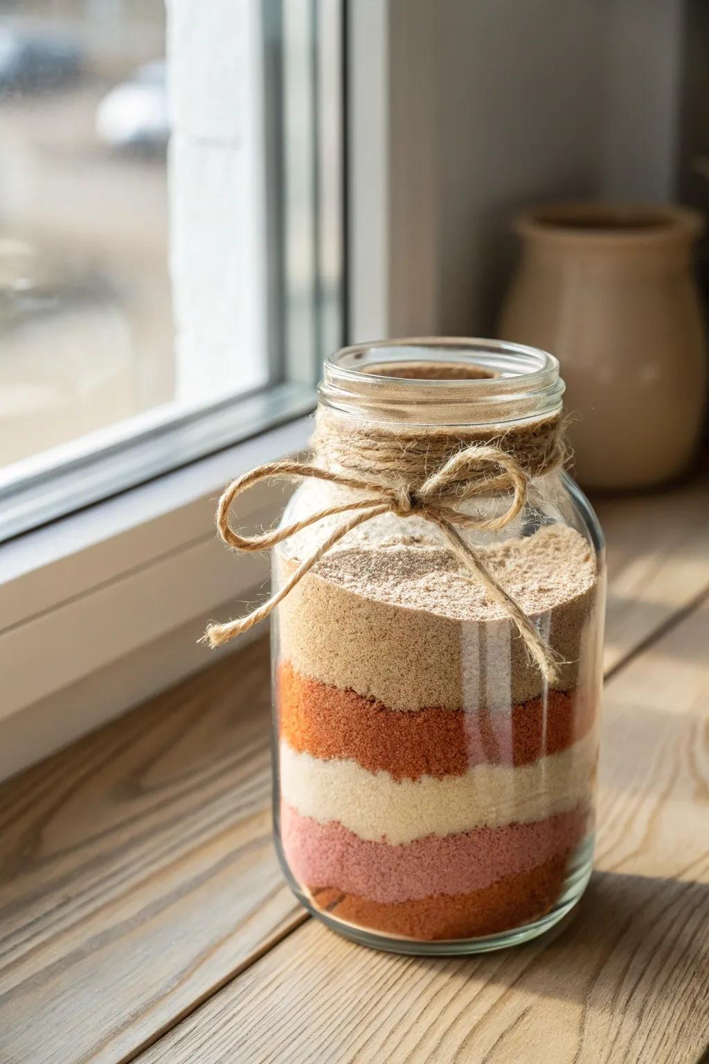 Discover serenity in simplicity with our layered sand prayer jar—where intention meets art.