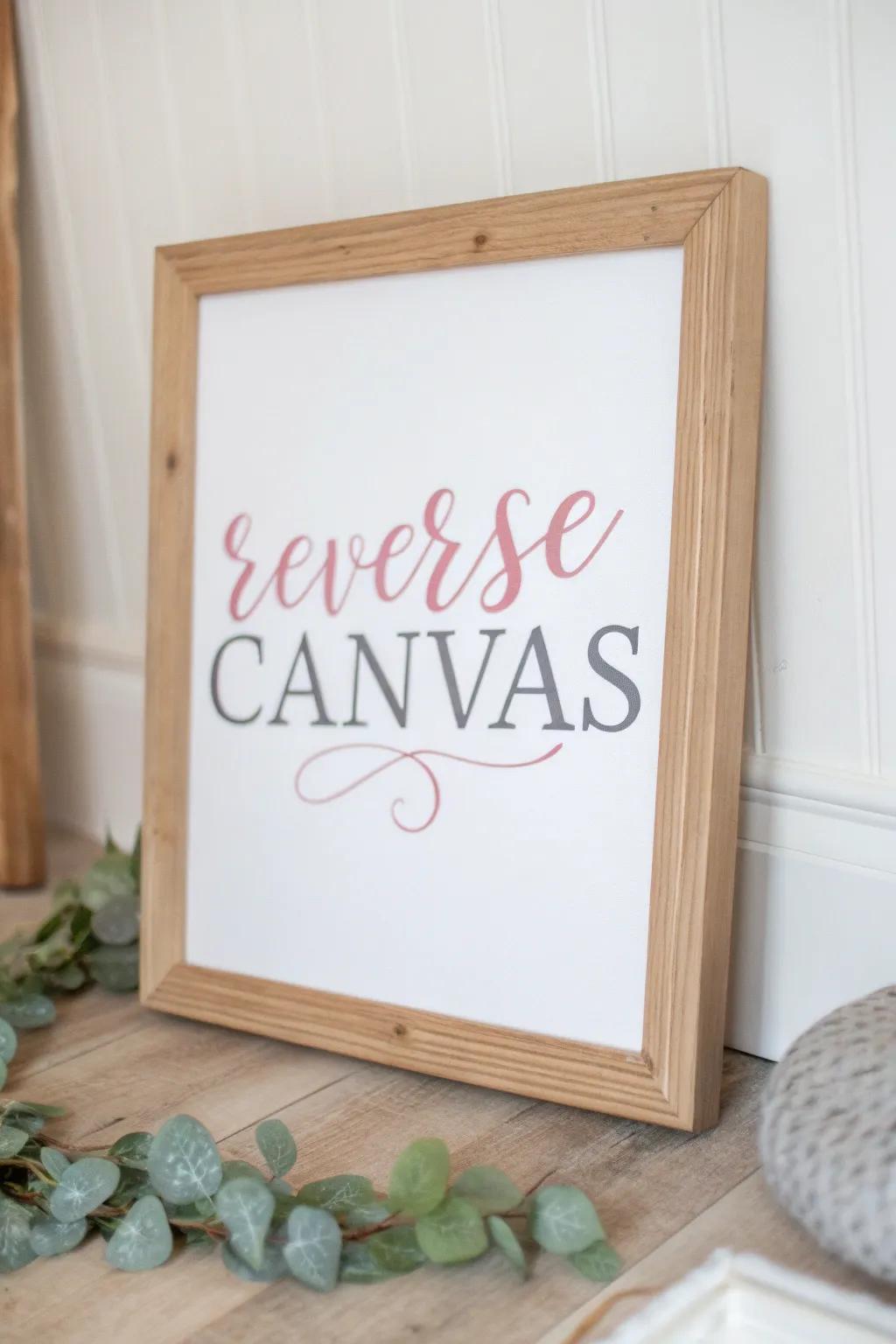 Elevate your workspace with this stunning reverse canvas typography art, blending minimalist elegance with Boho warmth.