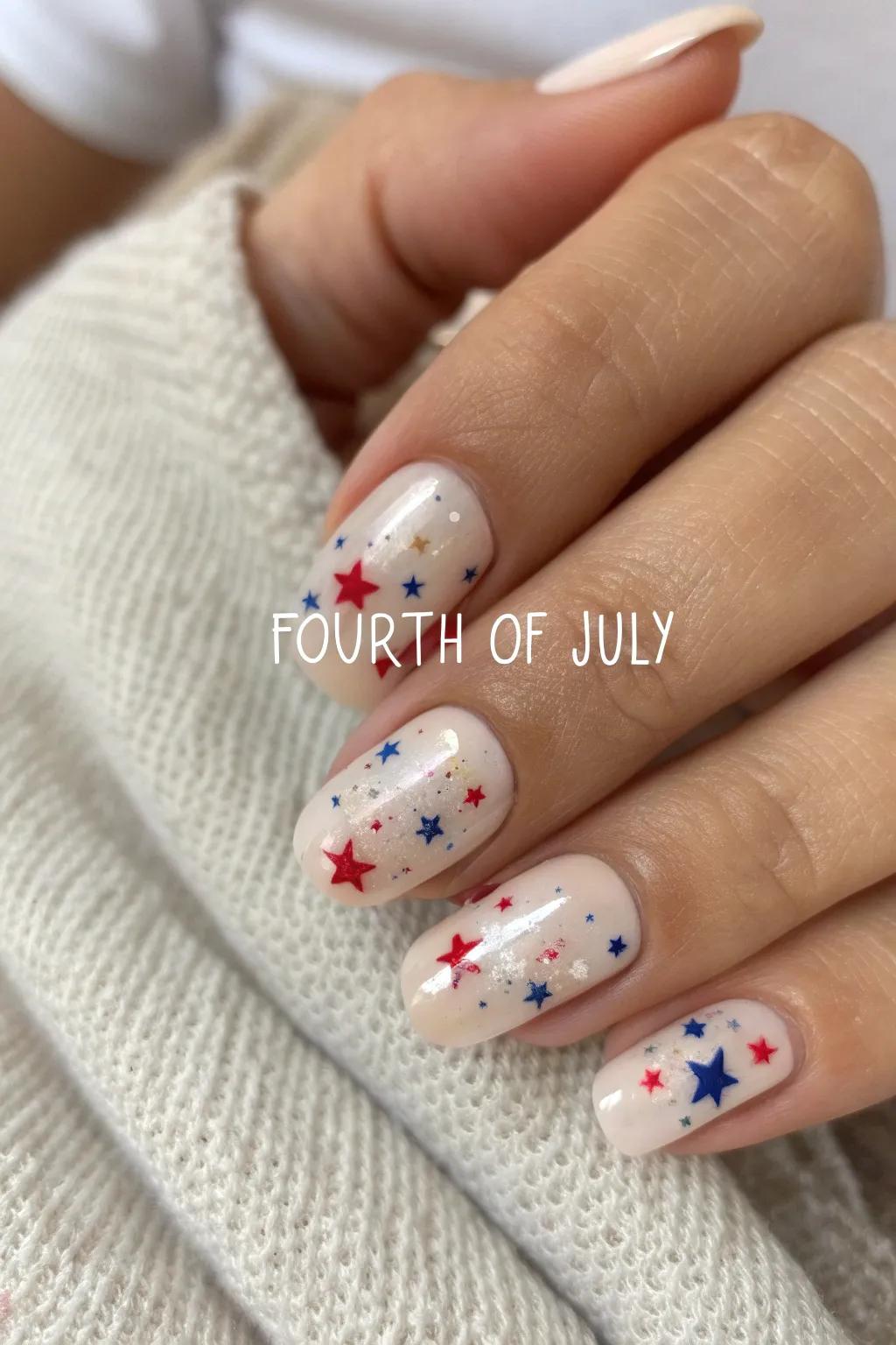 Celebrate in style with minimalist starburst nails this Fourth of July!