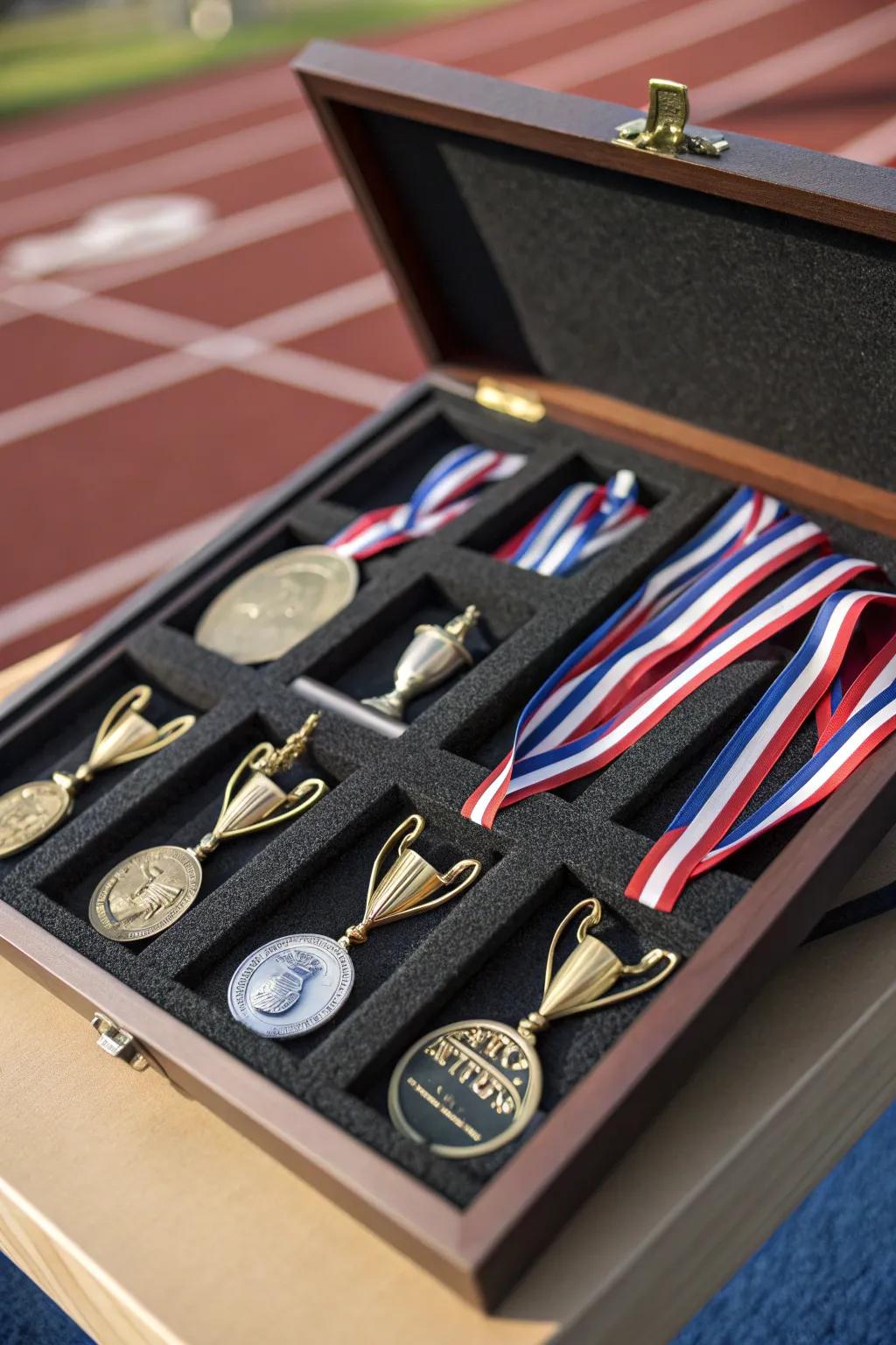 Elevate your achievements with a dynamic 3D shadow box display.