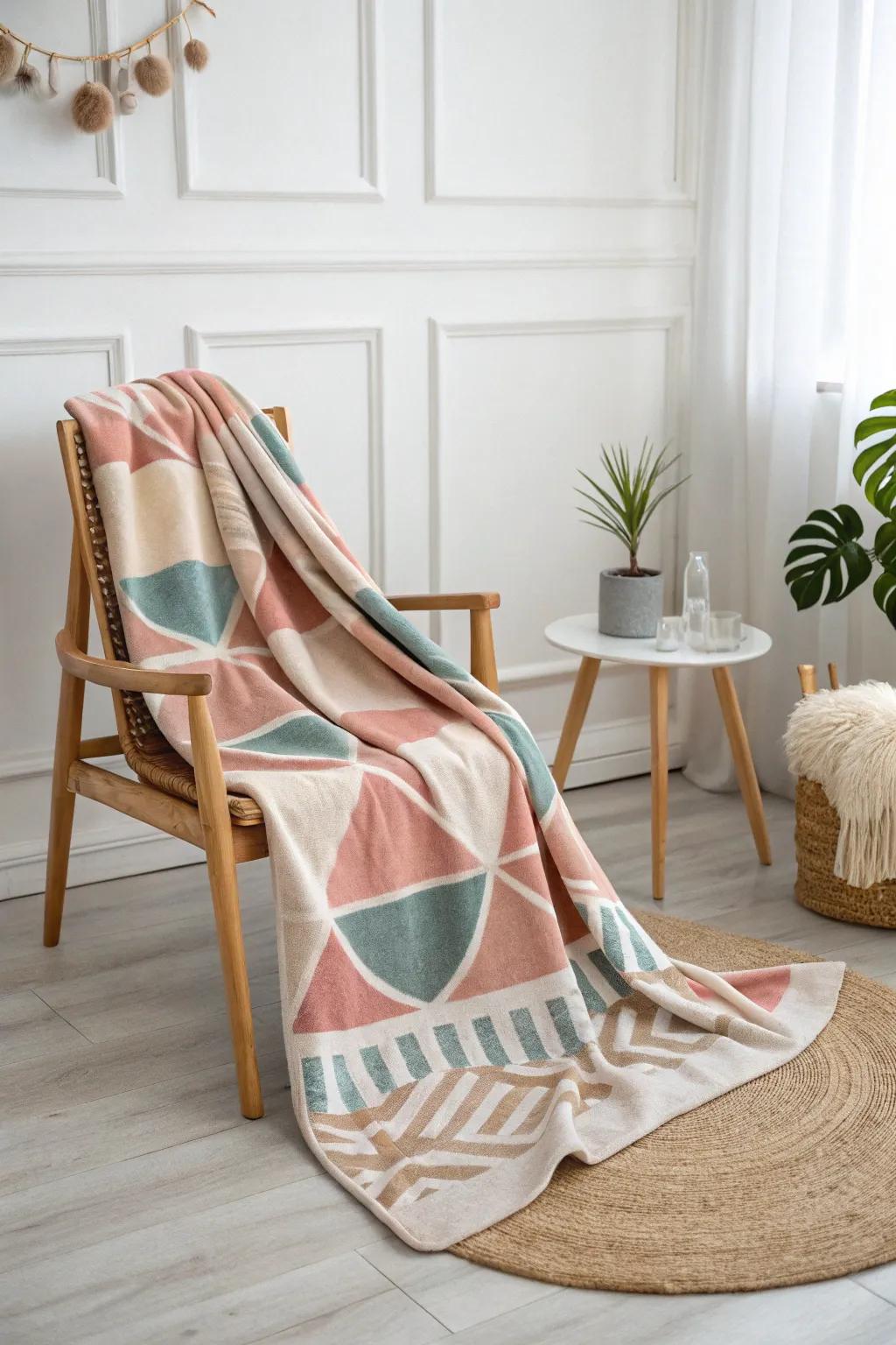 Wrap yourself in nostalgia with this retro-inspired sublimation blanket, a perfect blend of vintage charm and minimalist elegance.