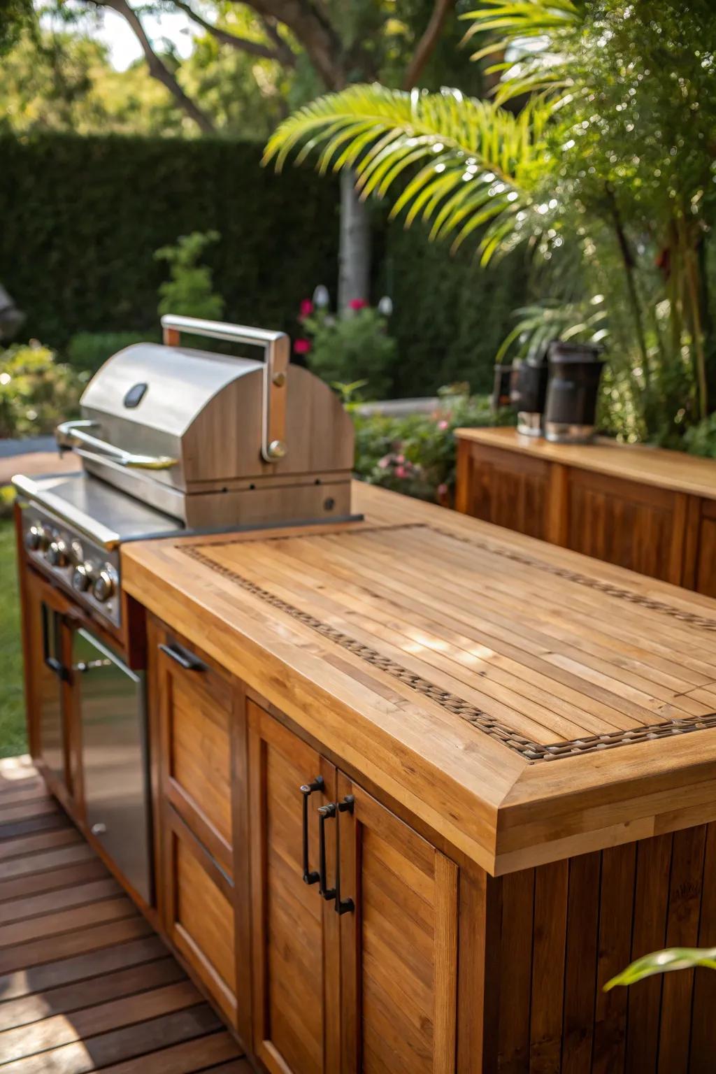 Elevate your BBQ space with the natural elegance of bamboo.
