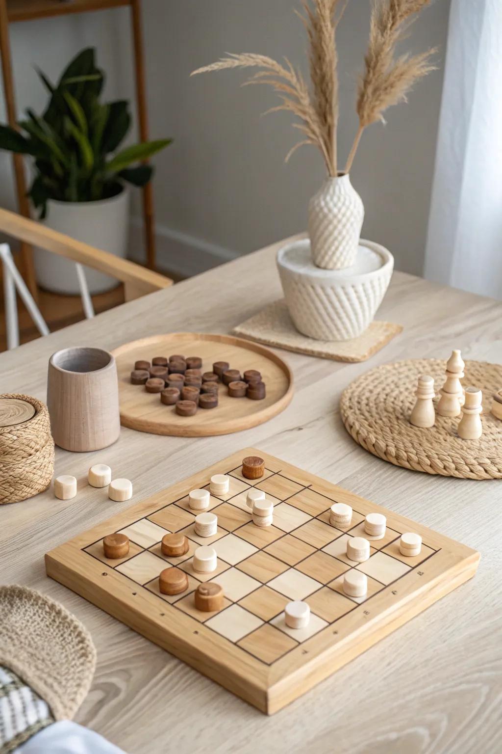 Elevate your game night with minimalist charm and natural beauty.