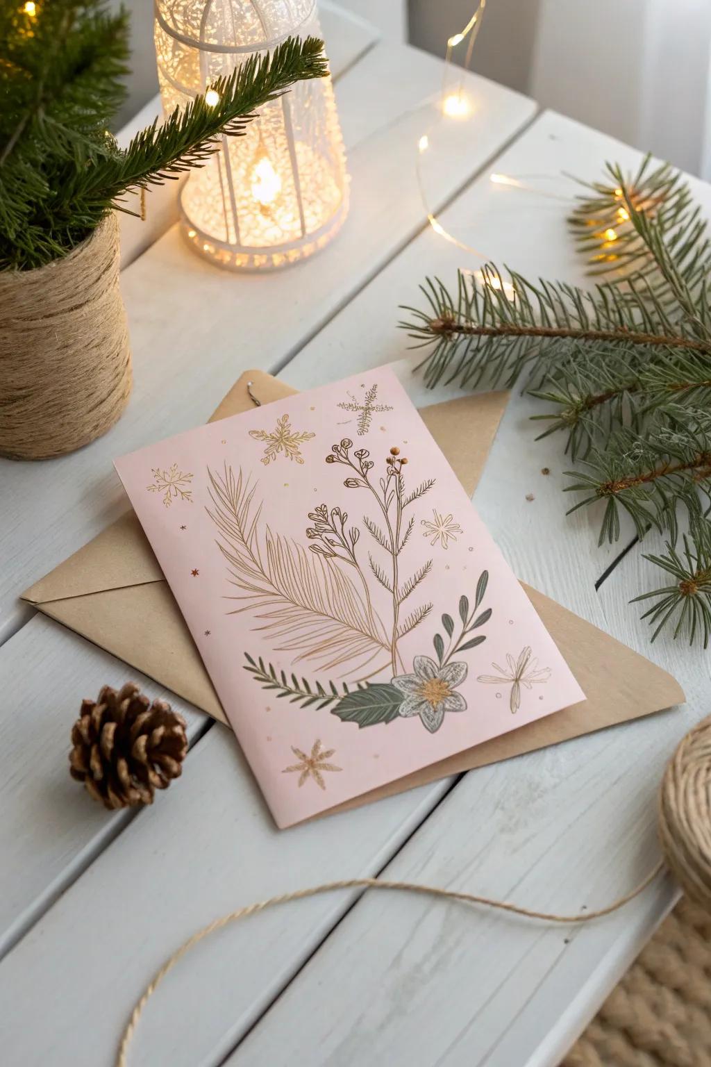 Surprise your mom with a touch of magic—glow-in-the-dark accents for a Christmas card that shines even after the sun goes down.