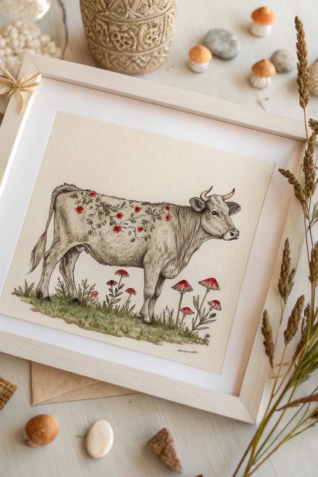 Discover the enchanting world of the Mushroom Cow, where fantasy meets minimalist beauty.
