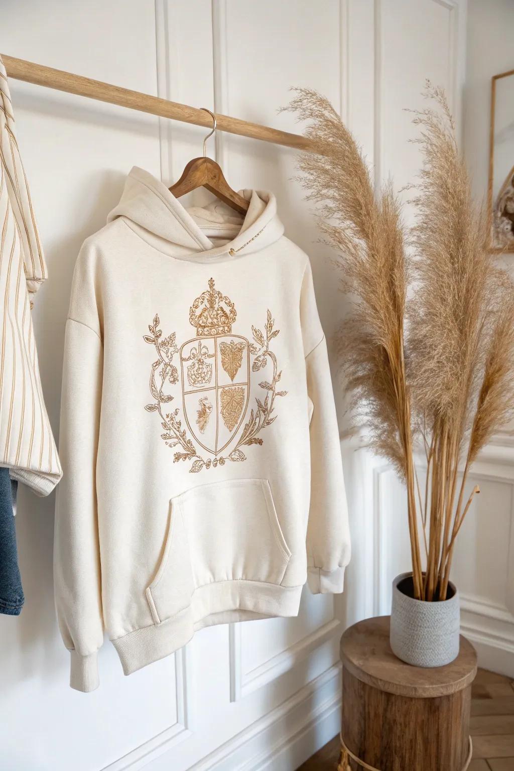 Celebrate your roots with elegance: A custom hoodie featuring your family's heritage crest.