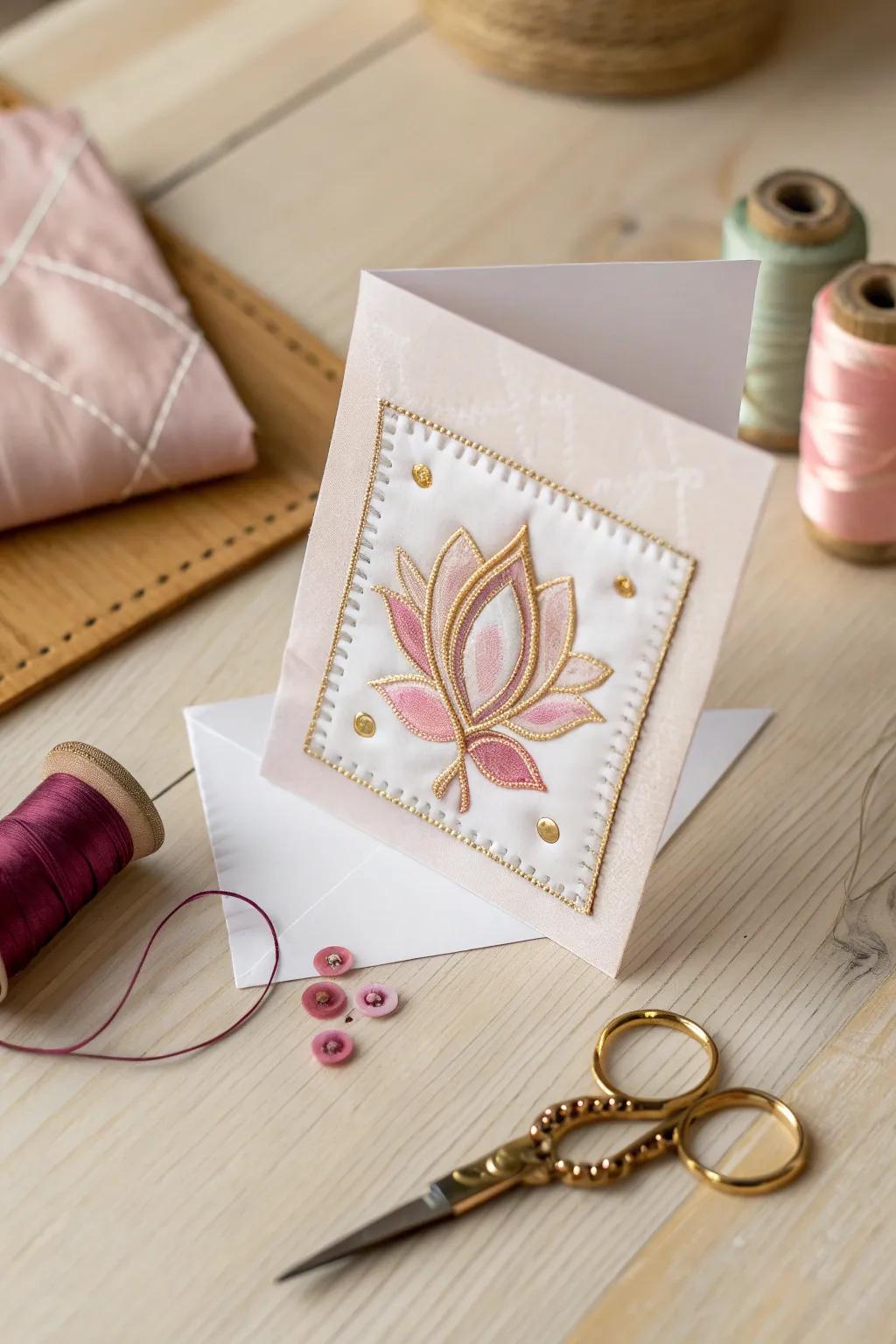 Add a luxurious touch to your Diwali greetings with handcrafted fabric elements. #DiwaliCards #Craftsmanship