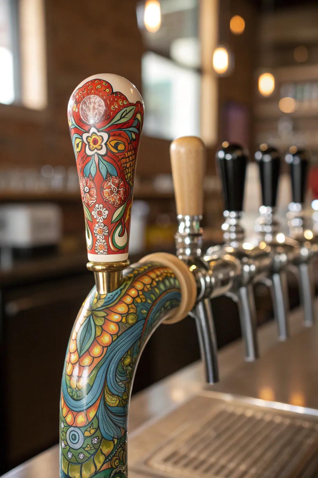 Elevate your bar with a touch of artistry: Handcrafted ceramic tap handles.