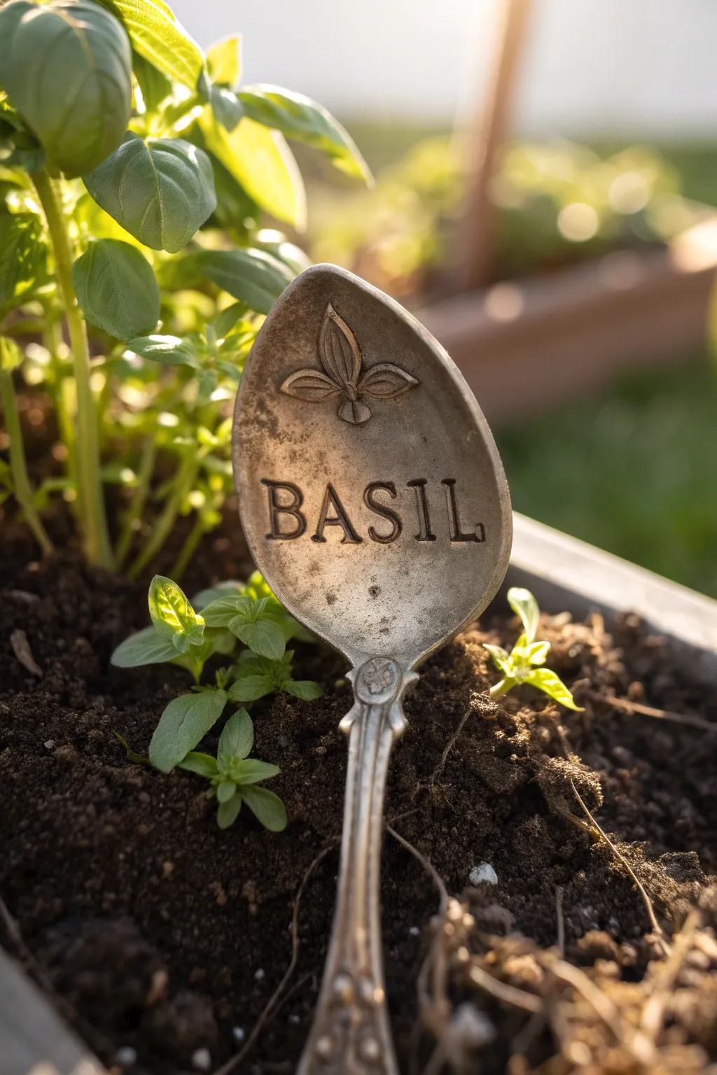 Craftsmanship meets gardening charm: Elevate your herb garden with DIY spoon markers.