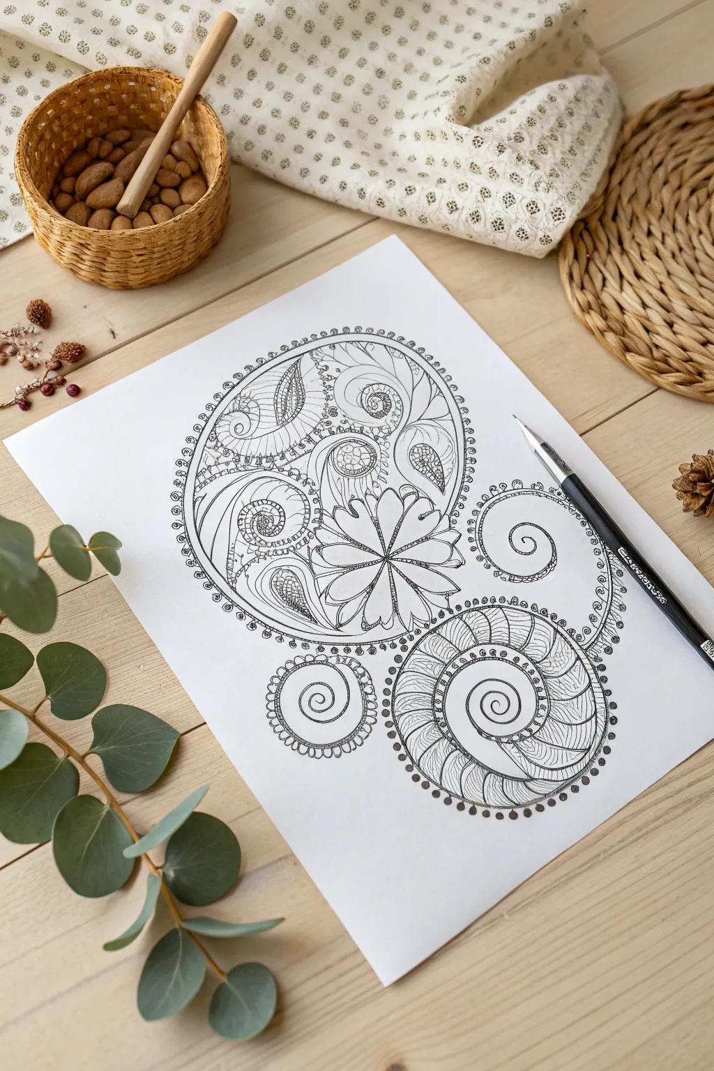Dive into the mesmerizing world of fractal Zentangle patterns, where simplicity meets intricate beauty.