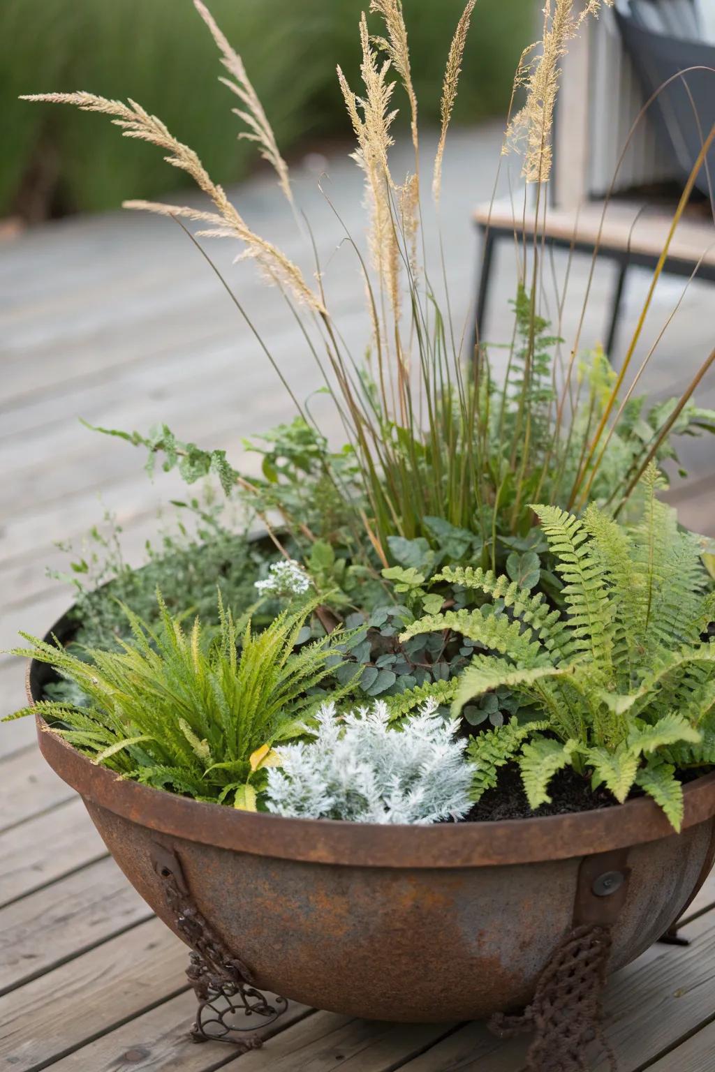 Craft a visual masterpiece with textured greenery and rustic elegance.