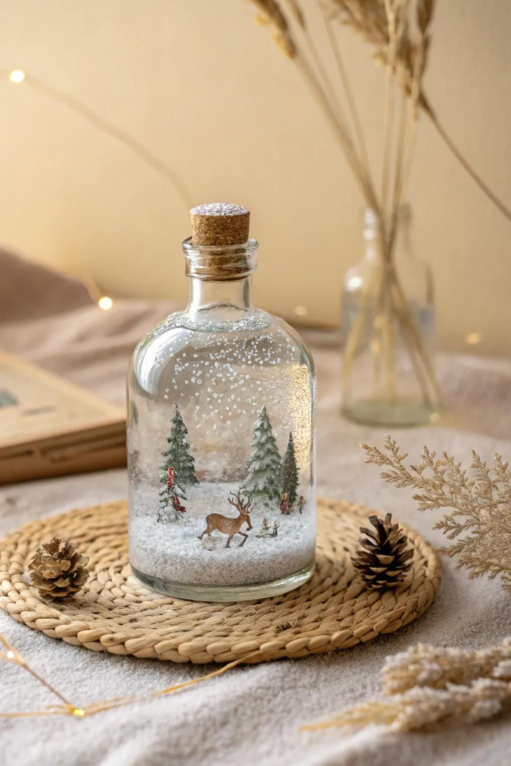 Transform tiny bottles into captivating winter wonderlands with DIY snow globes!