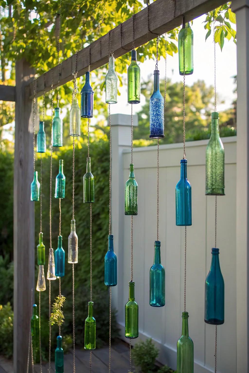 Transform your outdoor space with a stunning bottle privacy screen—where elegance meets tranquility.