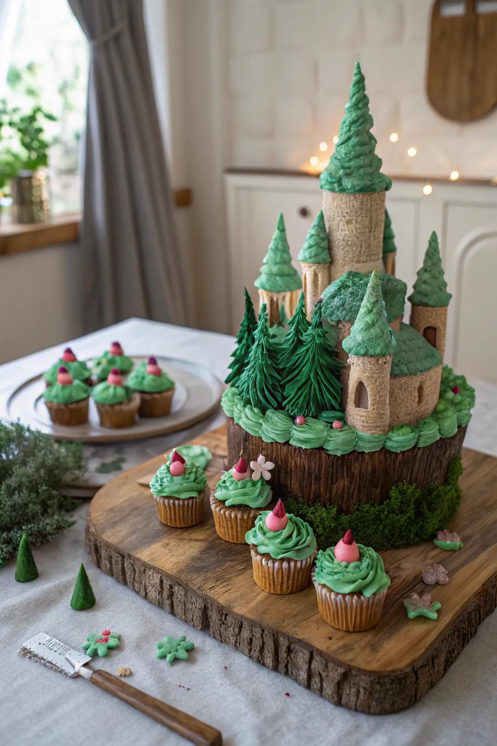 Step into a fairy tale with this enchanting pull-apart cupcake creation, where every bite tells a magical story.