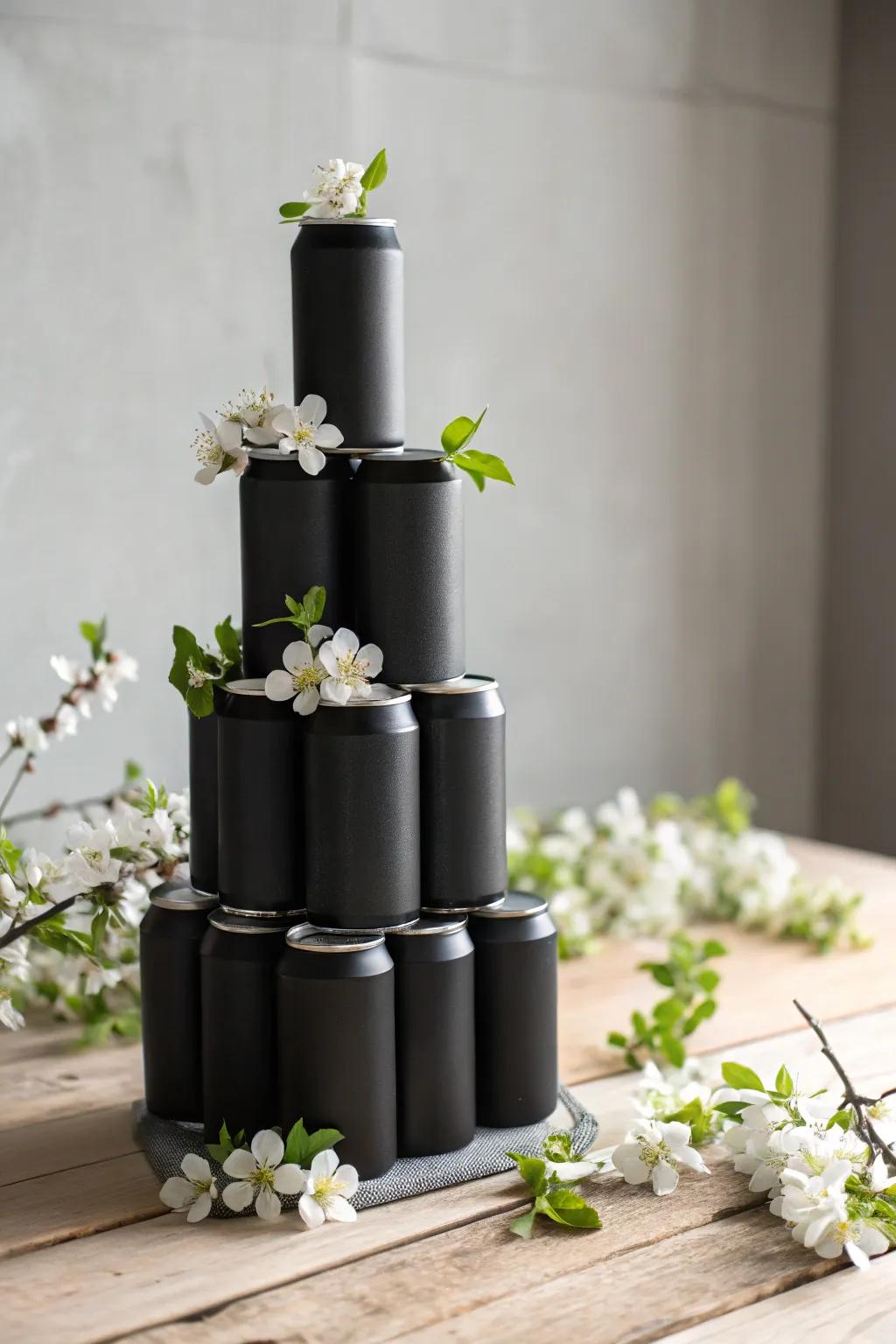 Celebrate the season with a beautifully crafted beer tower, where simplicity meets natural elegance.