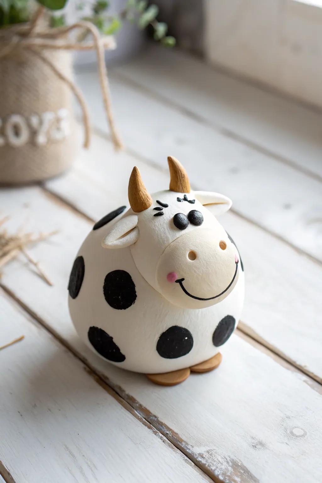 Meet your new playdough pal: a charming cow with a playful twist!