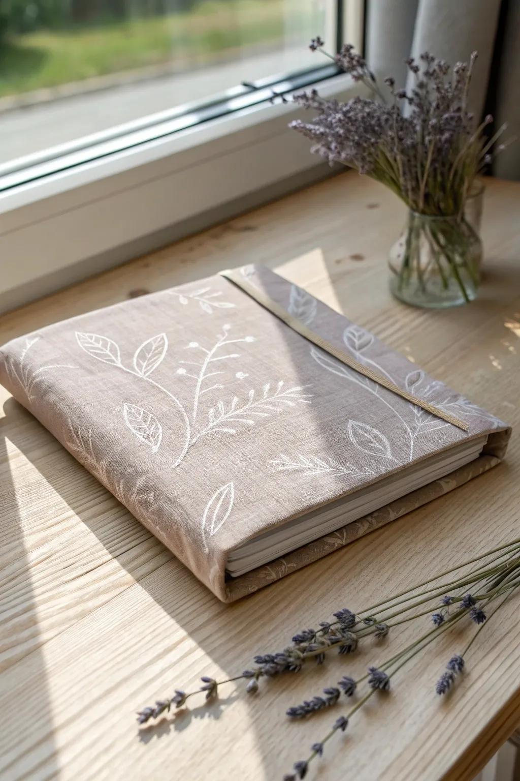 Embrace simplicity and warmth with a fabric-wrapped binder, perfect for adding a touch of elegance to your daily routine.
