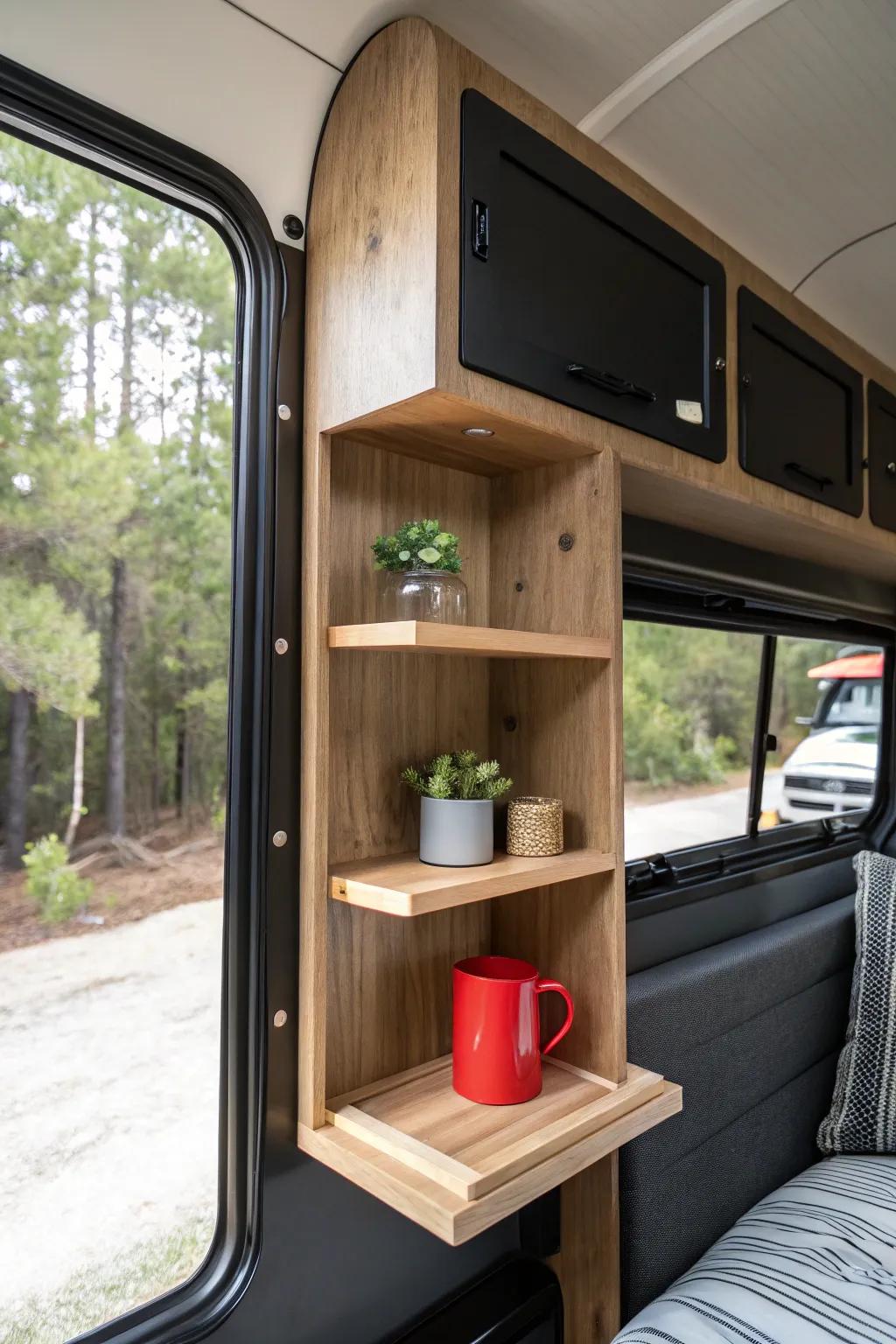 Discover the art of minimalism with this striking, handcrafted camper interior.