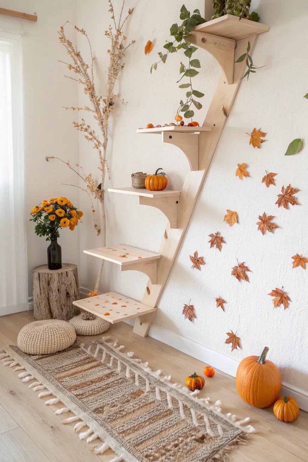 Elevate your cat's play space with seasonal decor swaps that blend minimalist design with boho warmth.