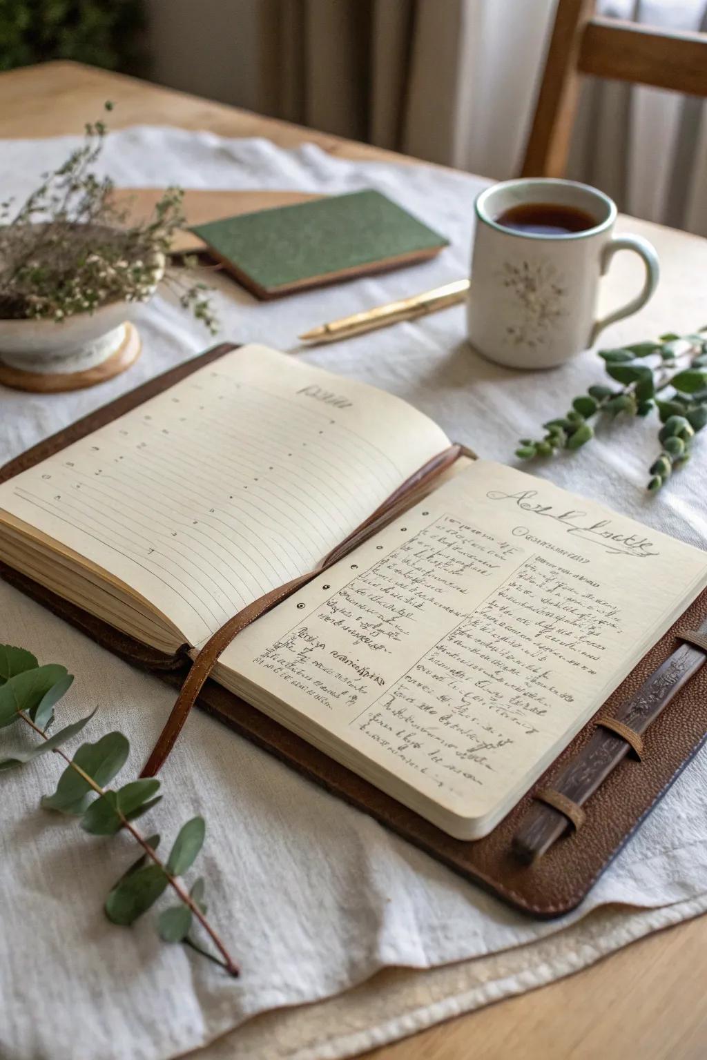 Discover the elegance of your family's journey with a personalized index that guides you through every cherished story.