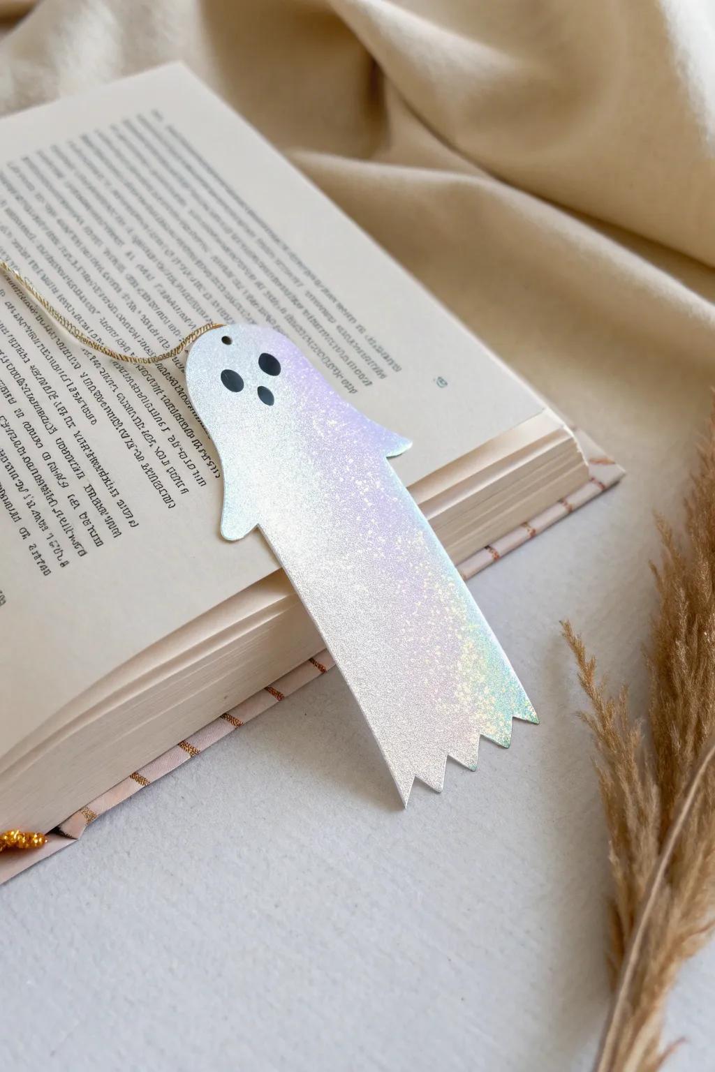 Add a touch of magic to your reading with this holographic ghost bookmark!