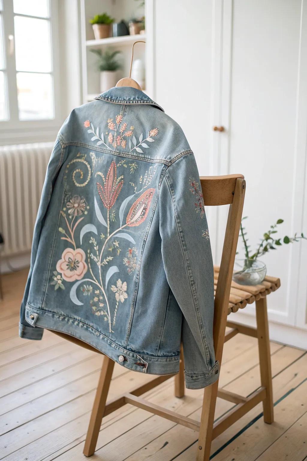 Turn your jean jacket into a wearable masterpiece with the magic of fabric paint!