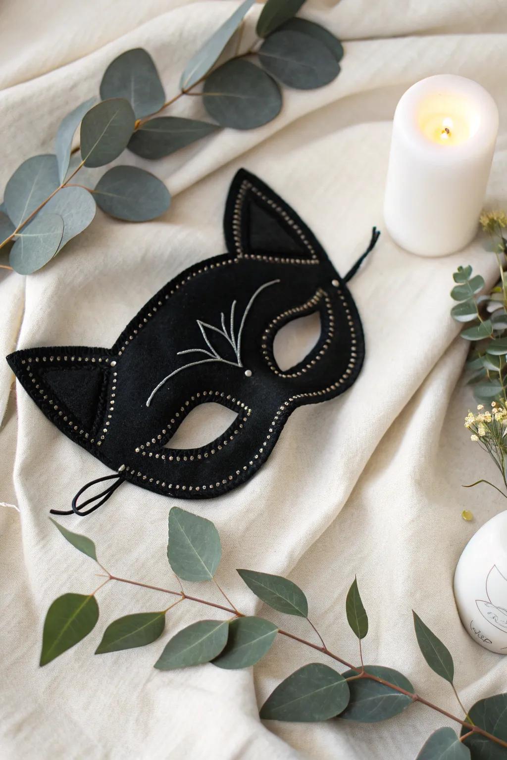 Effortless Elegance: Transform into Catwoman with a simple, chic DIY mask.