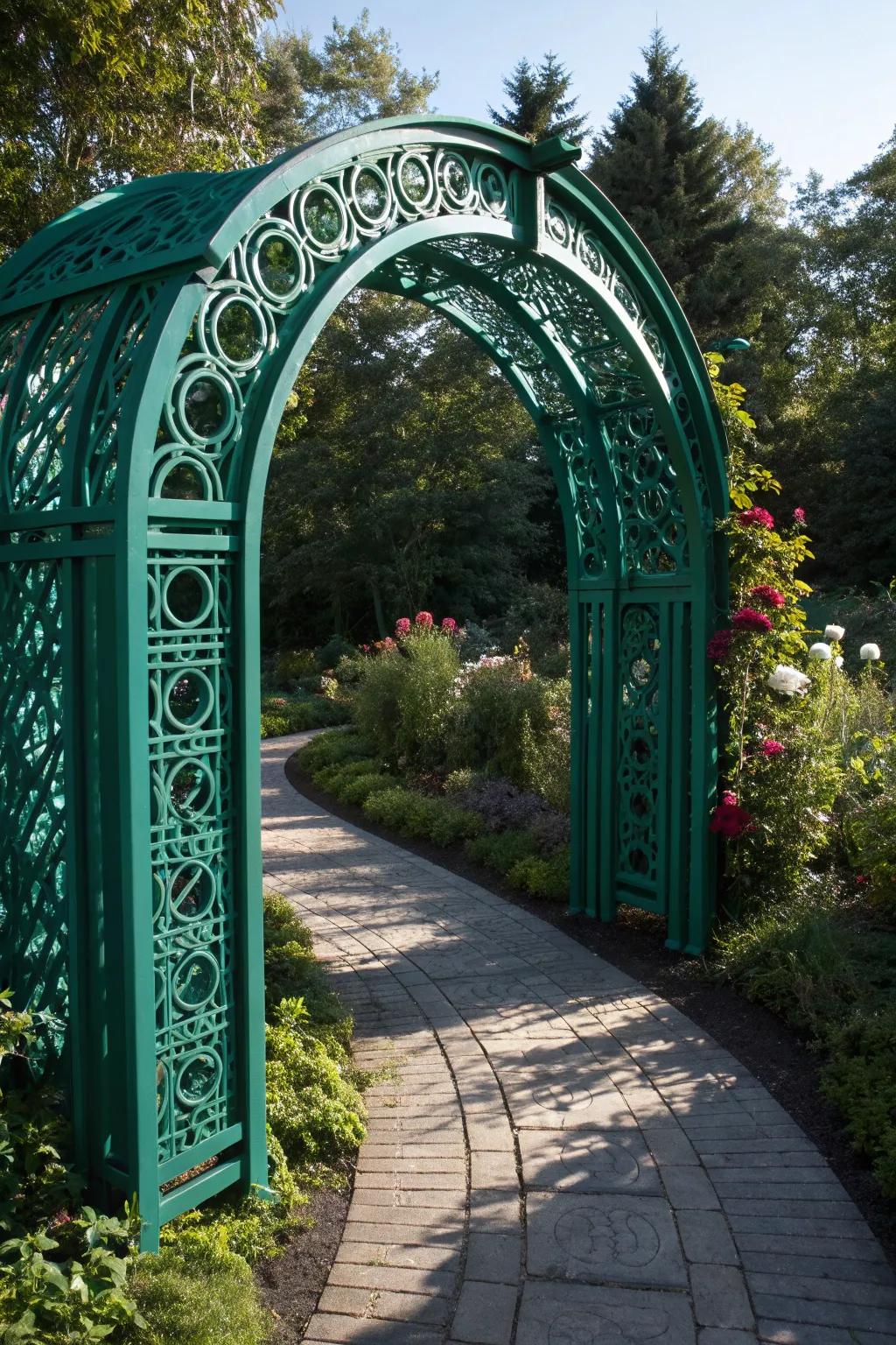Step into a world of elegance with this handcrafted PVC garden archway.