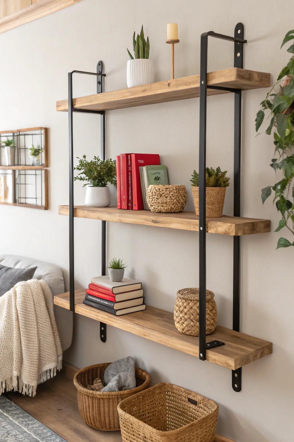 Elevate your space with versatile and stylish adjustable track shelving – perfect for ever-changing storage needs.