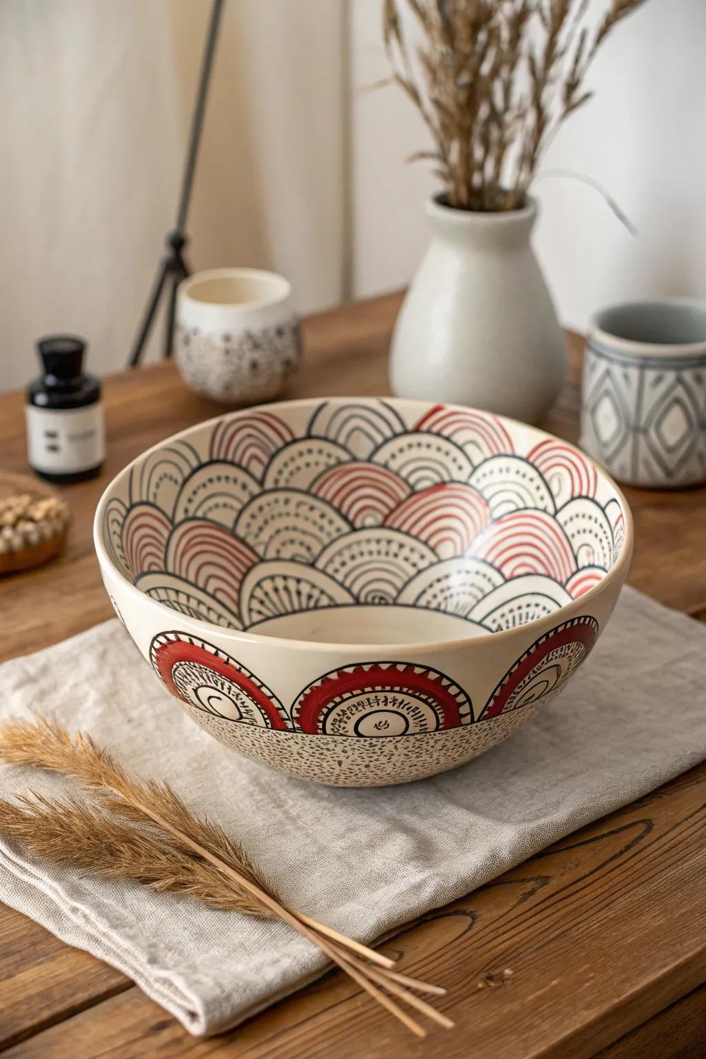 Discover the art of Zentangle with layered patterns that add depth and elegance to your minimalist décor.