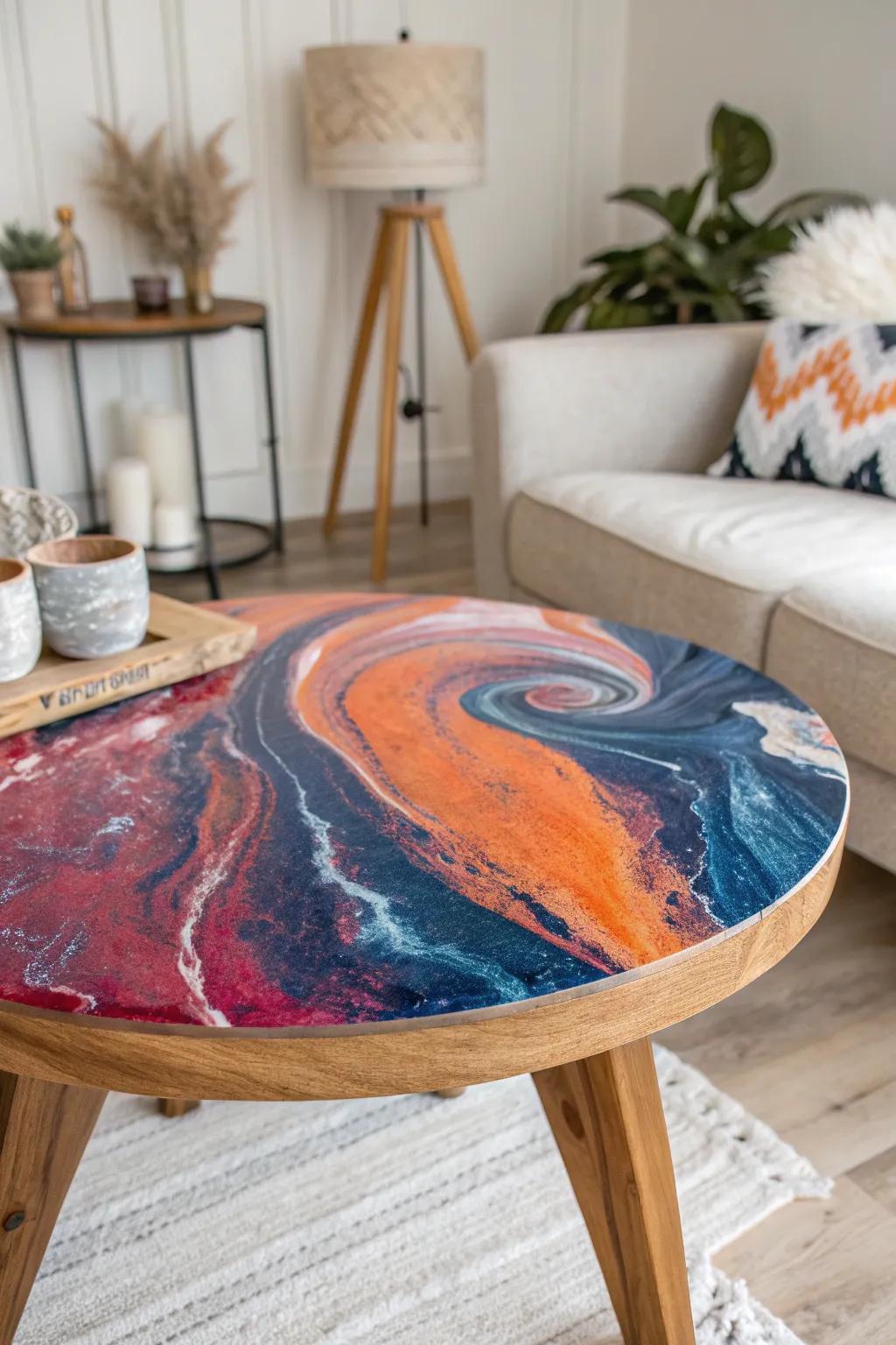 Unleash your creativity with an abstract epoxy masterpiece—where artistry meets elegance.