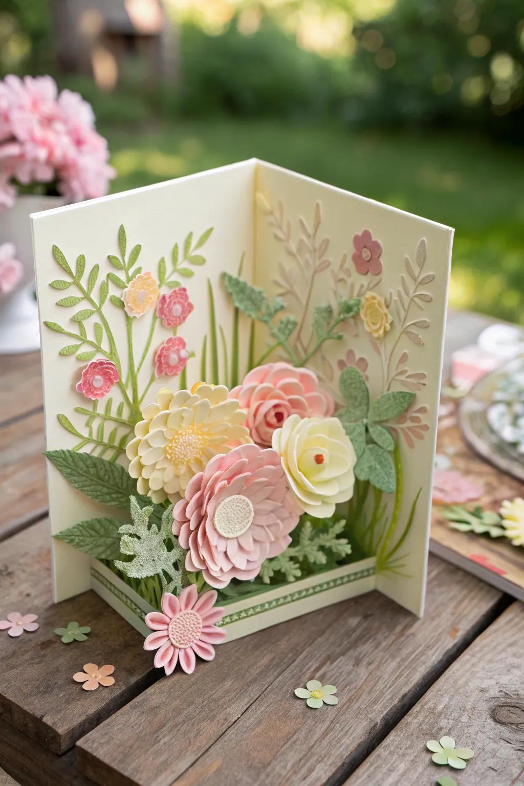 Send a slice of spring with a pop-up garden card that blooms with beauty and craftsmanship.