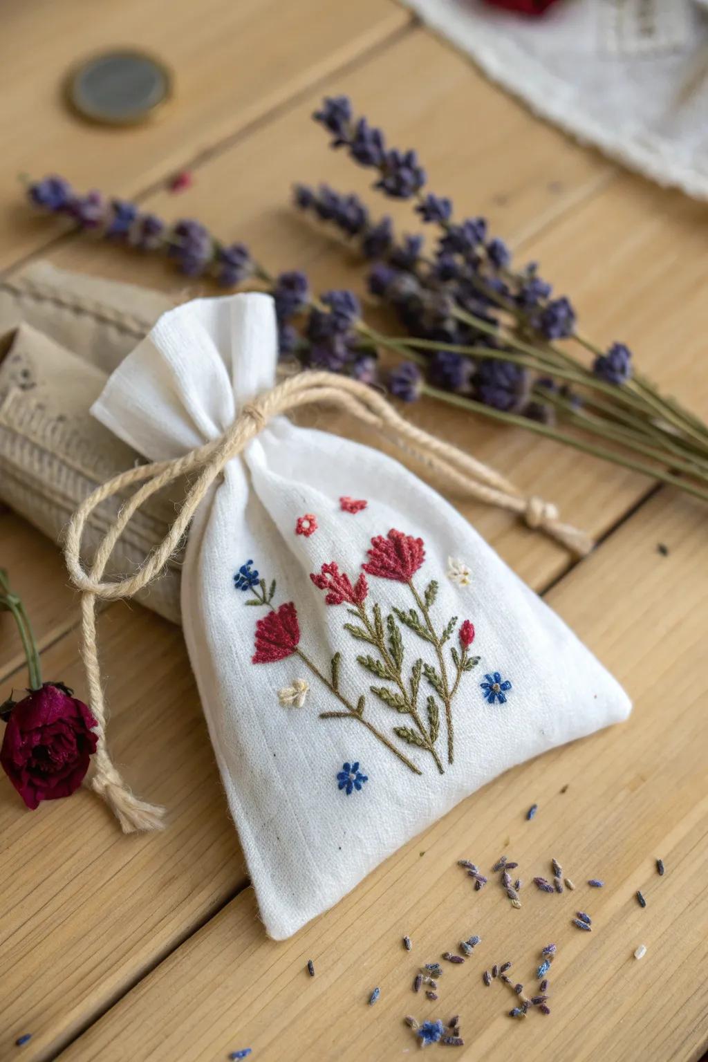 Transform your old T-shirts into charming scented sachets with a touch of boho elegance.