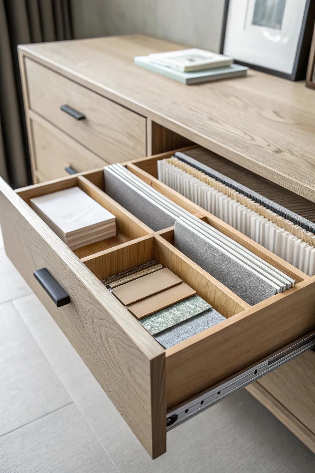 Effortless organization meets minimalist elegance with these art paper drawer dividers.