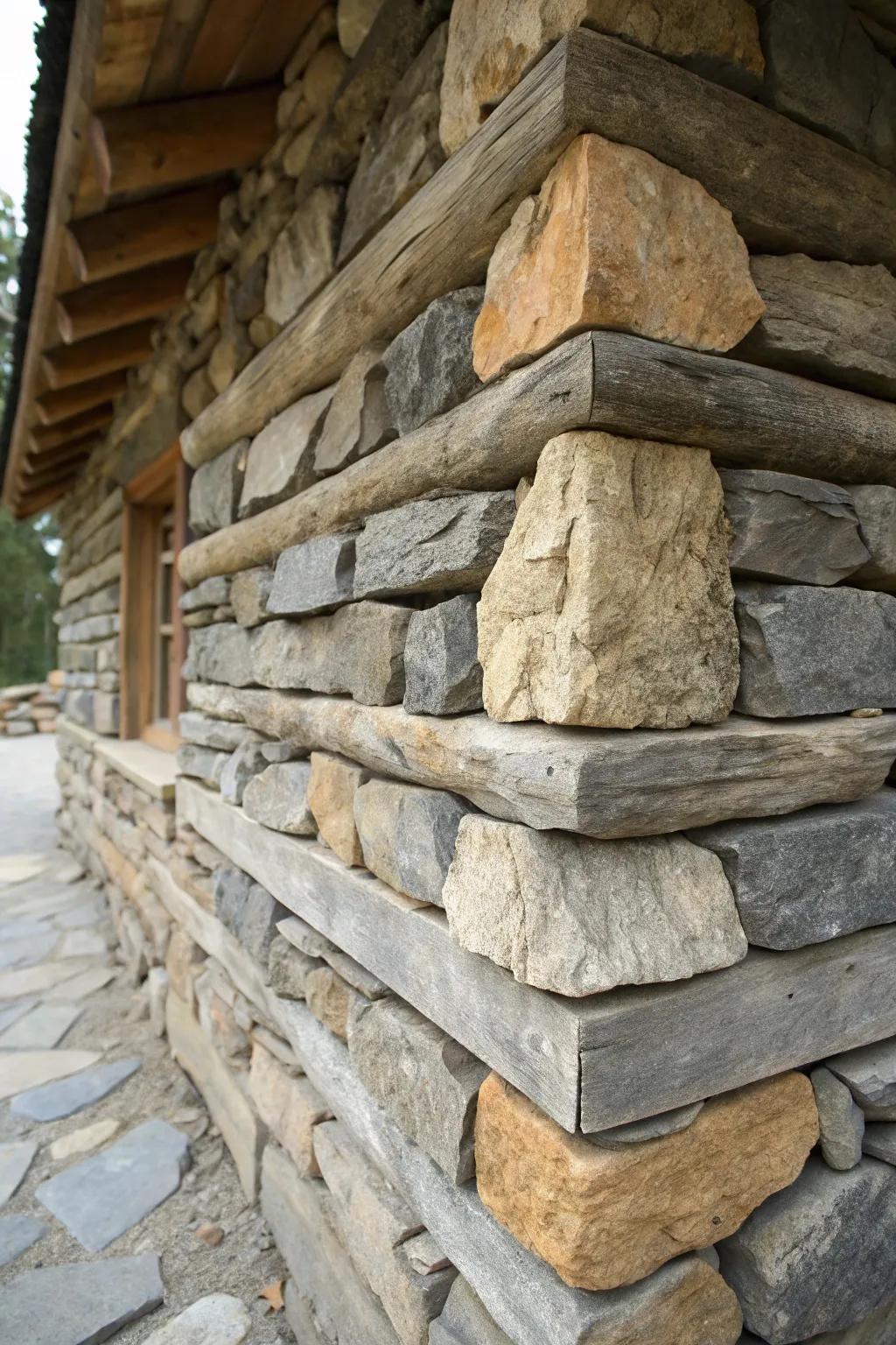 Elevate your cabin's foundation with handcrafted stone skirting that exudes strength and natural beauty.