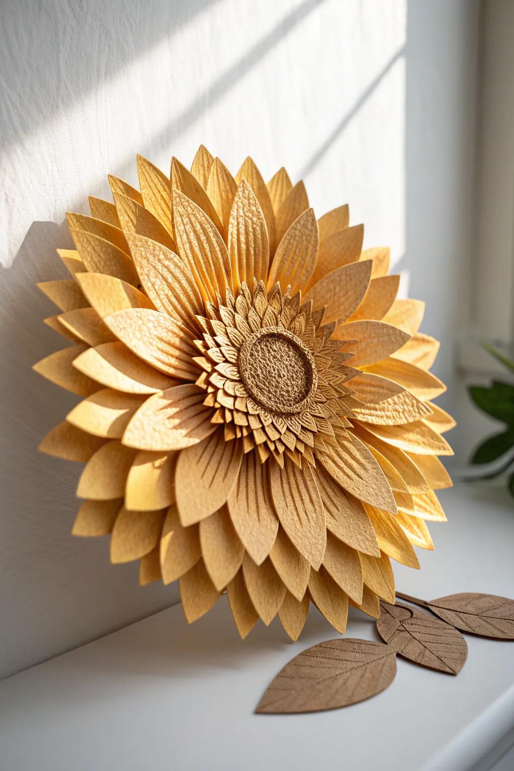 Brighten your space with the charm of handcrafted cardboard sunflowers!