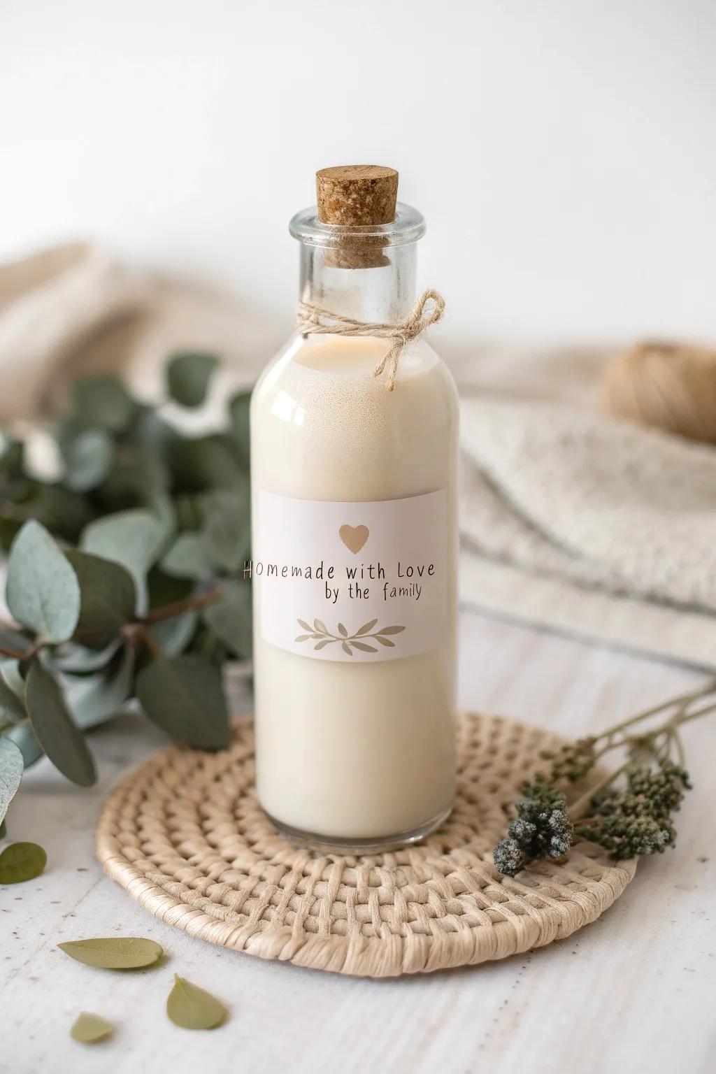 Add a personalized touch to your coquito bottles with elegantly handcrafted labels that speak from the heart.
