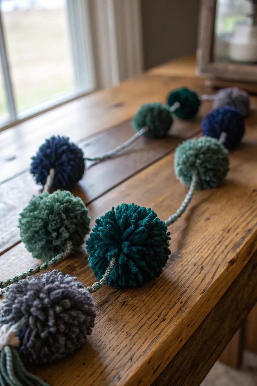 Add a touch of handcrafted charm to your space with a bespoke pom pom garland.