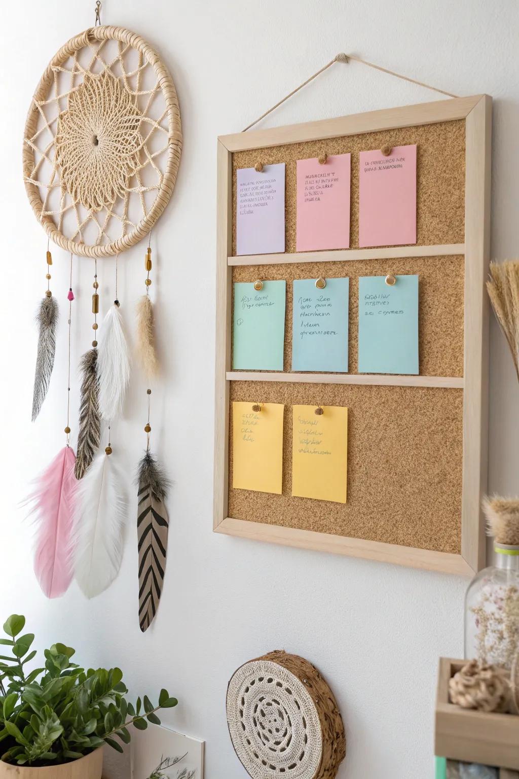 Transform your focus board with color-coded simplicity and boho charm for effortless organization.