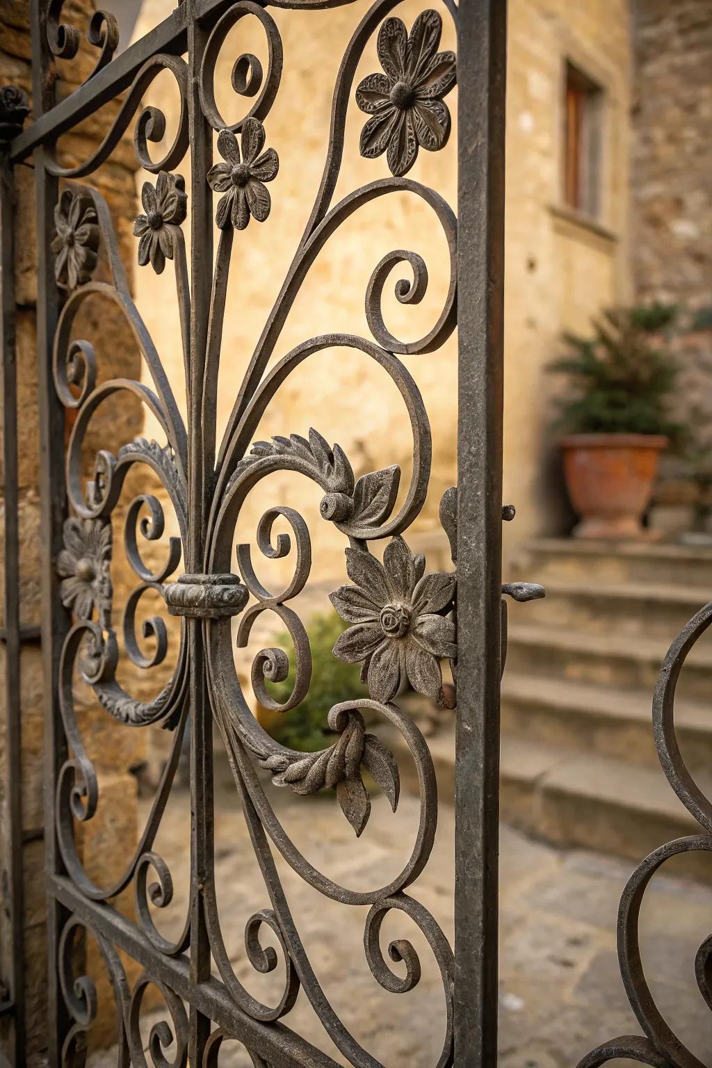 Transform your entrance with the timeless elegance of artistic metalwork.