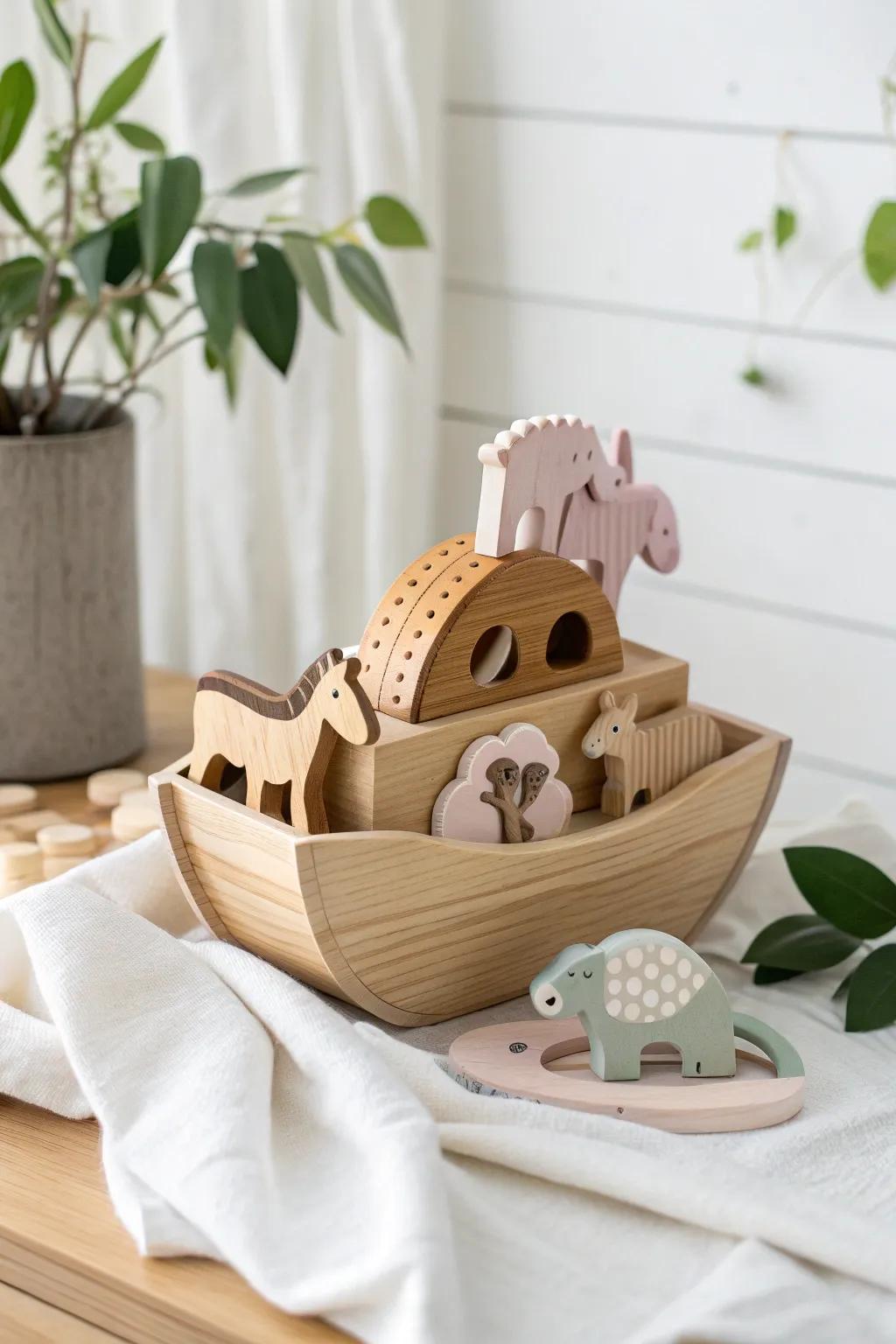 Rediscover childhood wonder with a handcrafted Noah's Ark diorama, where simplicity meets timeless storytelling.